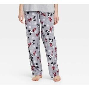 Disney Mickey Mouse Holiday Winter Theme Loungewear PJ Pants Women's Medium NWT
